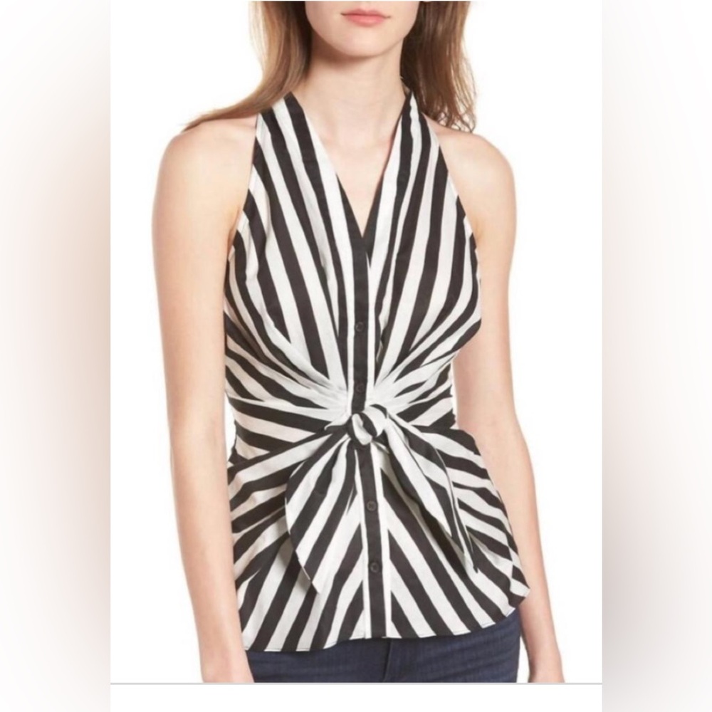 Bailey 44 Sunshine of Your Love Striped Sleeveless Button-down Shirt